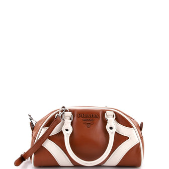 Prada Bowling Convertible Handle Bag Leather Small