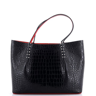 Christian Louboutin Cabarock Tote Crocodile Embossed Leather Large
