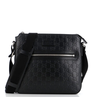 Gucci Signature Zip Messenger Bag Guccissima Leather Small