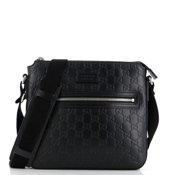 Gucci Signature Zip Messenger Bag Guccissima Leather Small