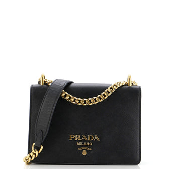 Prada Chain Wallet Crossbody Saffiano Leather