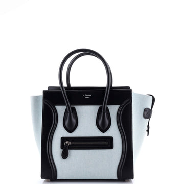 Celine Luggage Bag Canvas and Leather Micro