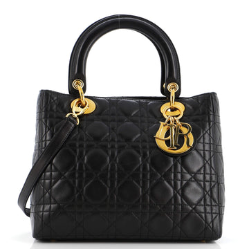 Christian Dior Vintage Lady Dior Bag Cannage Quilt Lambskin Medium