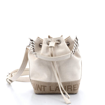 Saint Laurent Rive Gauche Bucket Bag Canvas Mini