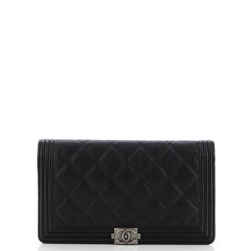 Chanel Boy Yen Wallet Quilted Caviar