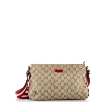 Gucci Web Strap Messenger Bag GG Canvas Small