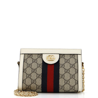 Gucci Ophidia Chain Shoulder Bag GG Coated Canvas Mini