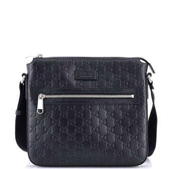 Gucci Signature Zip Messenger Bag Guccissima Leather Small