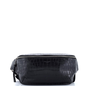 Saint Laurent Belt Bag Crocodile Embossed Leather