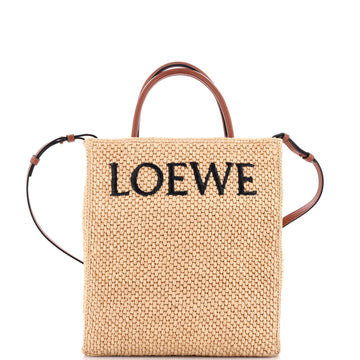 Loewe A4 Tote Raffia and Leather North South