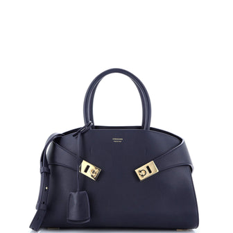 Salvatore Ferragamo Hug Gancini Top Handle Bag Leather Small