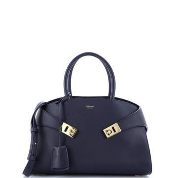Salvatore Ferragamo Hug Gancini Top Handle Bag Leather Small