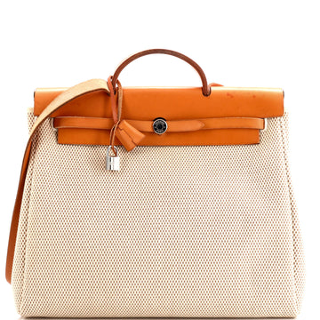 Hermes Herbag Toile and Leather MM
