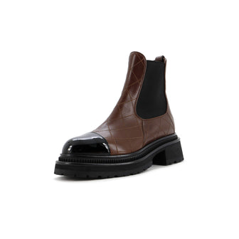 Chanel Women's Cap Toe Chelsea Ankle Boots Quilted Leather with Patent