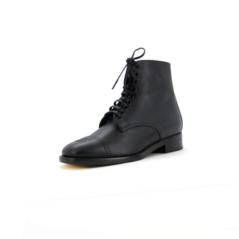 Chanel Women's Cap Toe CC Ankle Combat Boots Leather