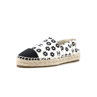 Chanel Women's Cap Toe Espadrilles Printed Canvas