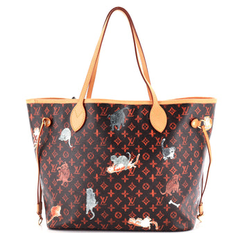 Louis Vuitton Neverfull NM Tote Limited Edition Grace Coddington Catogram Canvas MM