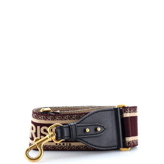 Christian Dior Logo Shoulder Strap Embroidered Canvas