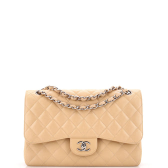 Chanel Classic Double Flap Bag Quilted Caviar Jumbo