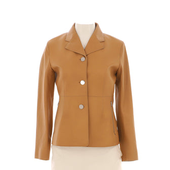 Hermes Women's Equestrian Button Jacket Leather