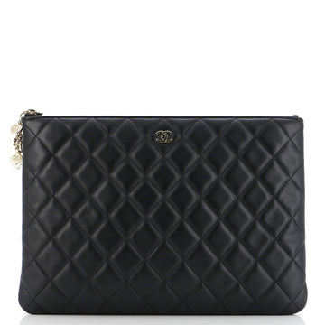 Chanel CC Casino O Case Clutch Quilted Lambskin Medium
