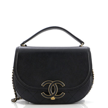 Chanel Coco Curve Flap Messenger Calfskin and Quilted Goatskin Small