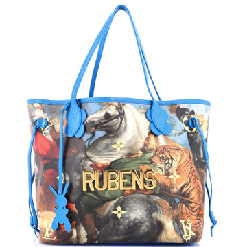 Louis Vuitton Neverfull NM Tote Limited Edition Jeff Koons Rubens Print Canvas MM