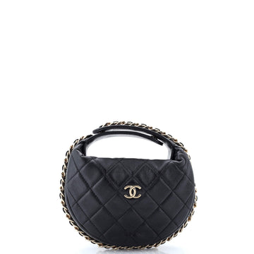 Chanel Chain Around Hobo Pouch Quilted Lambskin Mini