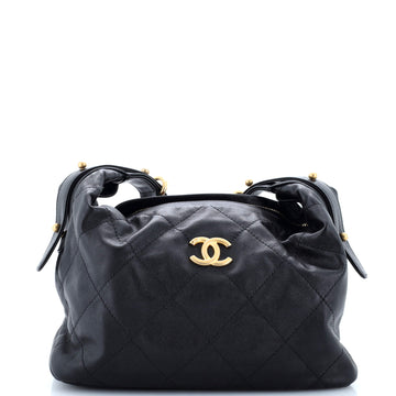 Chanel Daily Belted Chain Handle Hobo Quilted Calfskin Small