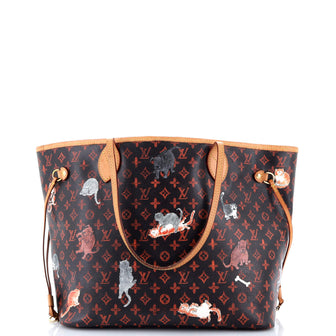 Louis Vuitton Neverfull NM Tote Limited Edition Grace Coddington Catogram Canvas MM