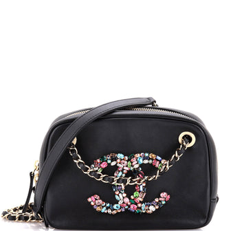 Chanel Giant Crystal CC Camera Bag Embellished Lambskin Small