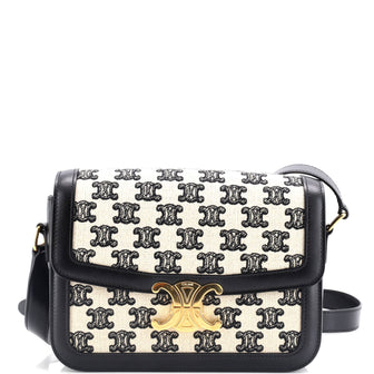 Celine Triomphe Shoulder Bag Triomphe Canvas Medium