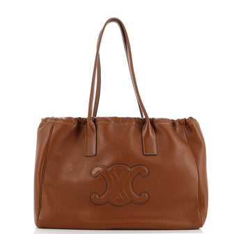 Celine Cuir Triomphe Cabas Drawstring Tote Leather