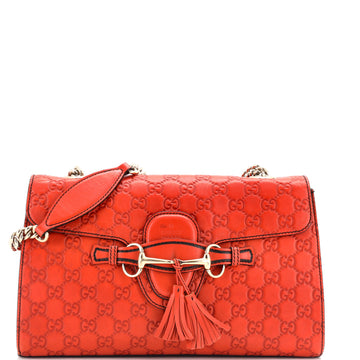 Gucci Emily Chain Flap Bag Guccissima Leather Medium