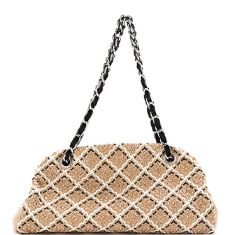 Chanel Just Mademoiselle Bag Woven Stitch Patent Medium