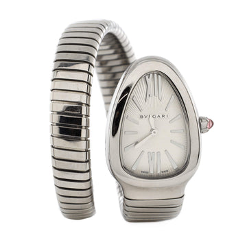 Bvlgari Serpenti Tubogas Single Spiral Quartz Watch Stainless Steel 23