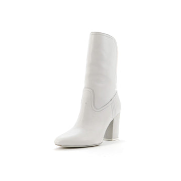 Chanel Women's CC Logo Short Boots Leather with Stretch Fabric