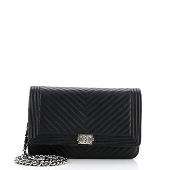 Chanel Boy Wallet on Chain Chevron Lambskin