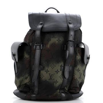 Louis Vuitton Christopher Backpack Limited Edition Camouflage Monogram Nylon with Leather PM
