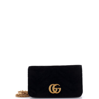 Gucci GG Marmont Chain Flap Bag Matelasse Velvet Mini