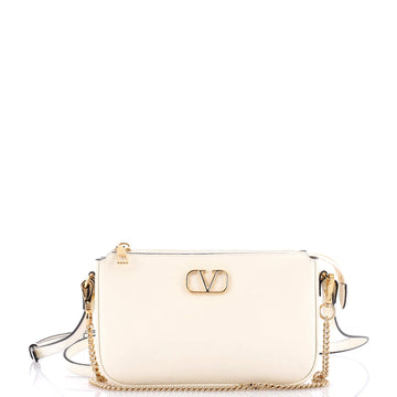 Valentino Garavani VLogo Zip Around Chain Crossbody Bag Leather