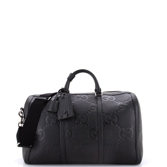 Gucci Duffle Bag Jumbo GG Embossed Leather Small
