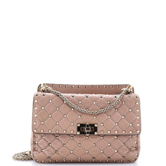 Valentino Garavani Rockstud Spike Flap Bag Quilted Leather Medium