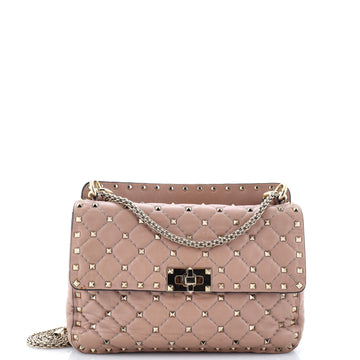 Valentino Garavani Rockstud Spike Flap Bag Quilted Leather Medium