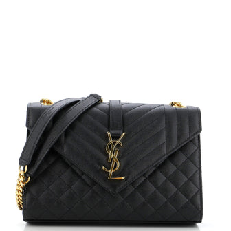 Saint Laurent Classic Monogram Envelope Satchel Mixed Matelasse Leather Medium