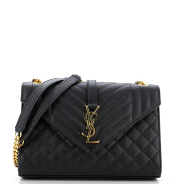 Saint Laurent Classic Monogram Envelope Satchel Mixed Matelasse Leather Medium