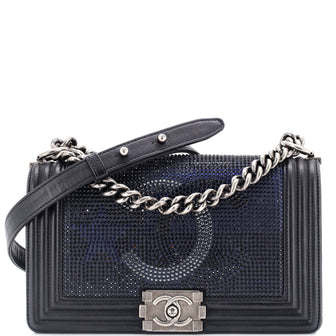 Chanel Paris-Dallas Boy Flap Bag Limited Edition Metallized Strass Old Medium