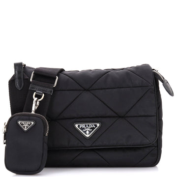 Prada Padded Flap Shoulder Bag Quilted Tessuto