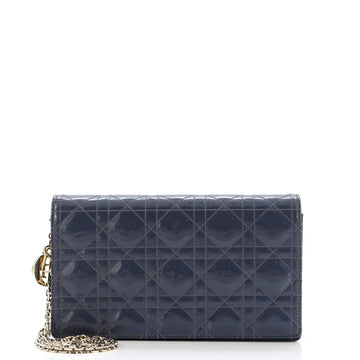 Christian Dior Lady Dior Clutch on Chain Cannage Quilt Patent