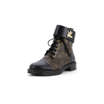 Louis Vuitton Women's Wonderland Flat Ranger Boots Monogram Canvas and Leather
